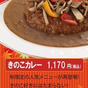 【上等カレー】秋の期間限定「きのこカレー」1,170円（税込）